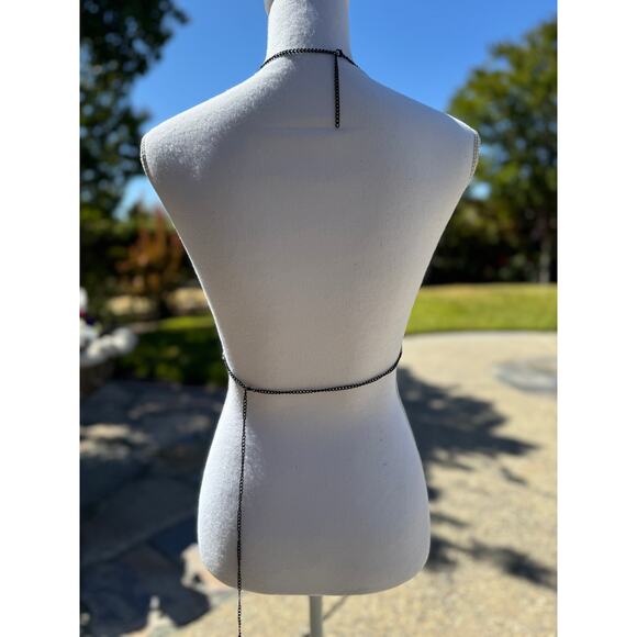 MSRP $40. Chain crop top Rhinestone Bikini Top Size S-M | SAME or NEXT DAY SHIP - Picture 3 of 7